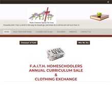 Tablet Screenshot of faithhomeschoolers.com